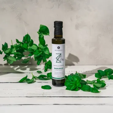 CASTELLO ZACRO BASILIKUM-OLIVENÖL | PRESSUNG MIT BASILIKUM | 250 ml